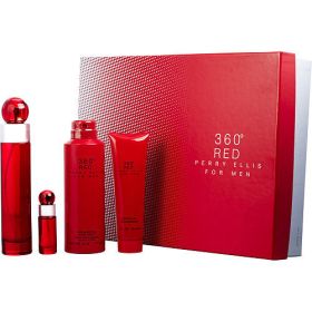 PERRY ELLIS 360 RED by Perry Ellis EDT SPRAY 3.4 OZ & SHOWER GEL 3 OZ & DEODORANT BODY SPRAY 6 OZ & EDT SPRAY 0.25 OZ MINI