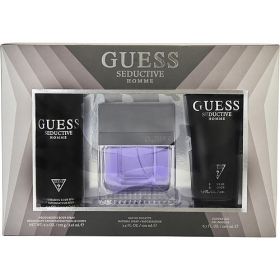 GUESS SEDUCTIVE HOMME by Guess EDT SPRAY 3.4 OZ & DEODORANT BODY SPRAY 6 OZ & SHOWER GEL 6.7 OZ