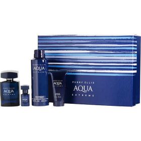 PERRY ELLIS AQUA EXTREME by Perry Ellis EDT SPRAY 3.4 OZ & DEODORANT BODY SPRAY 6.8 OZ & SHOWER GEL 1.7 OZ & EDT SPRAY 0.25 OZ MINI